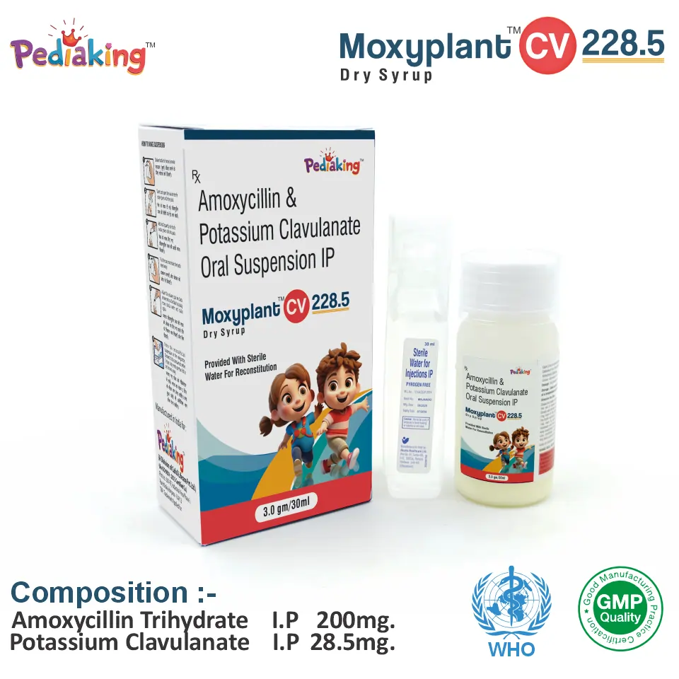 Amoxycillin 200mg + Clavulanic Acid 28.5mg dry syrup best price for pharma franchise